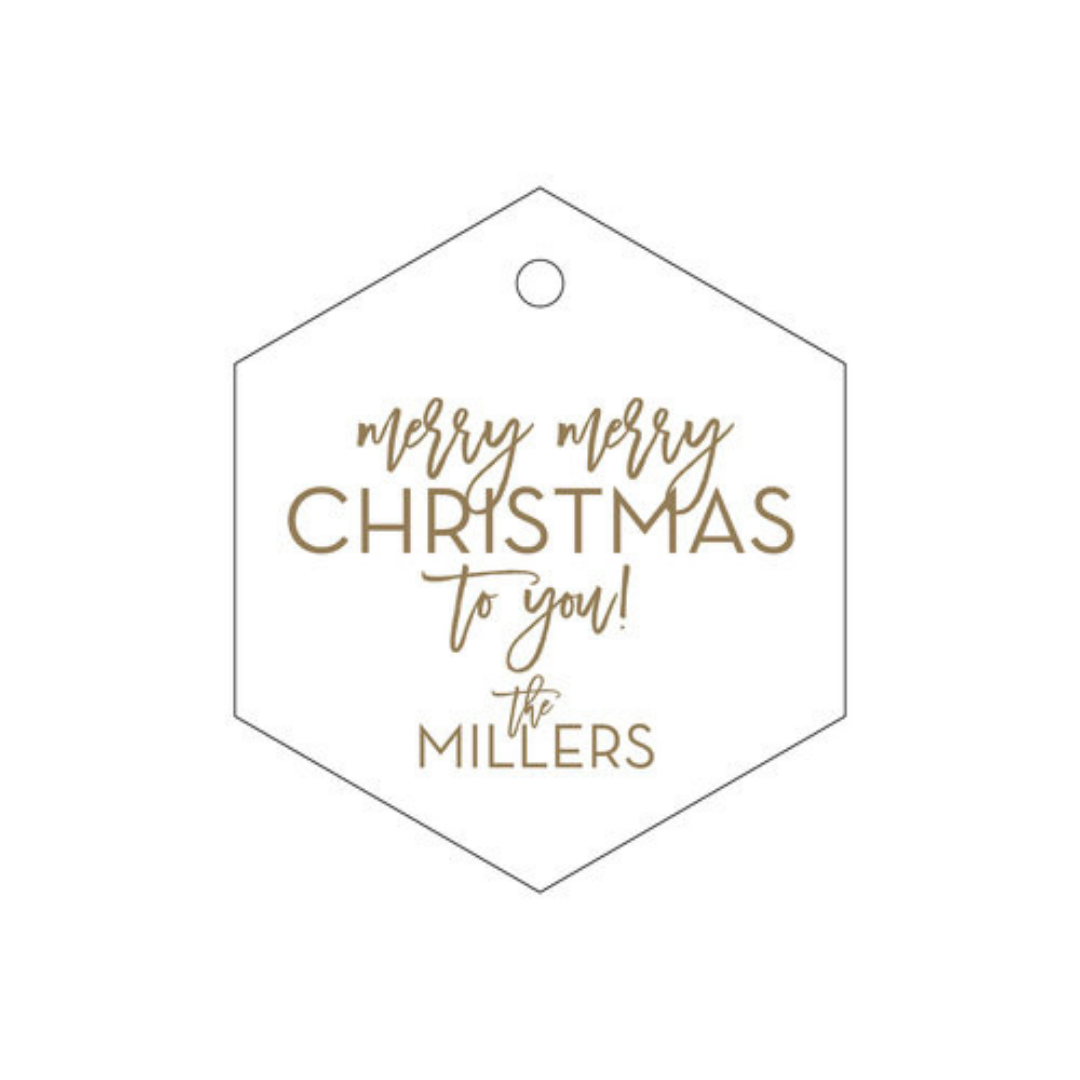 Merry Merry Christmas to You! Letterpress/Foil Holiday Tags