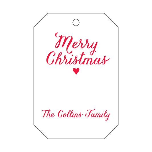 Merry Christmas Heartfelt Family Letterpress/Foil Holiday Tags