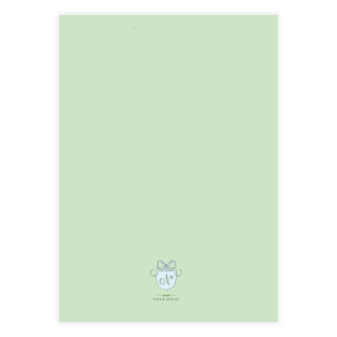 Light Green Tulle Wavy Bow Frame Holiday Card