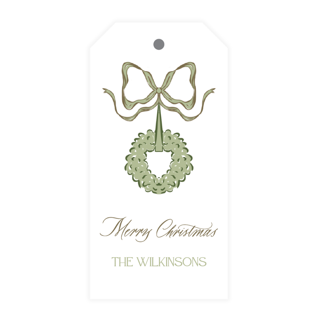 Green Wreath Gift Tag