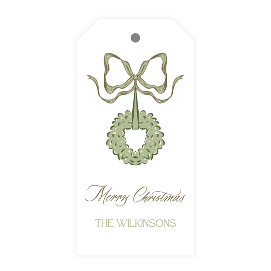 Green Wreath Gift Tag