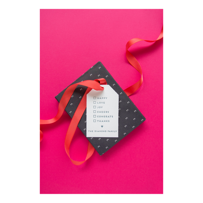 Check Box Letterpress/Foil Holiday Tags