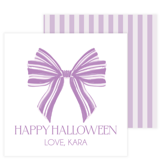 Purple Bow Halloween Enclosure Card