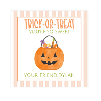 Trick Or Treat Candy Filled Pumpkin Enclosure Card