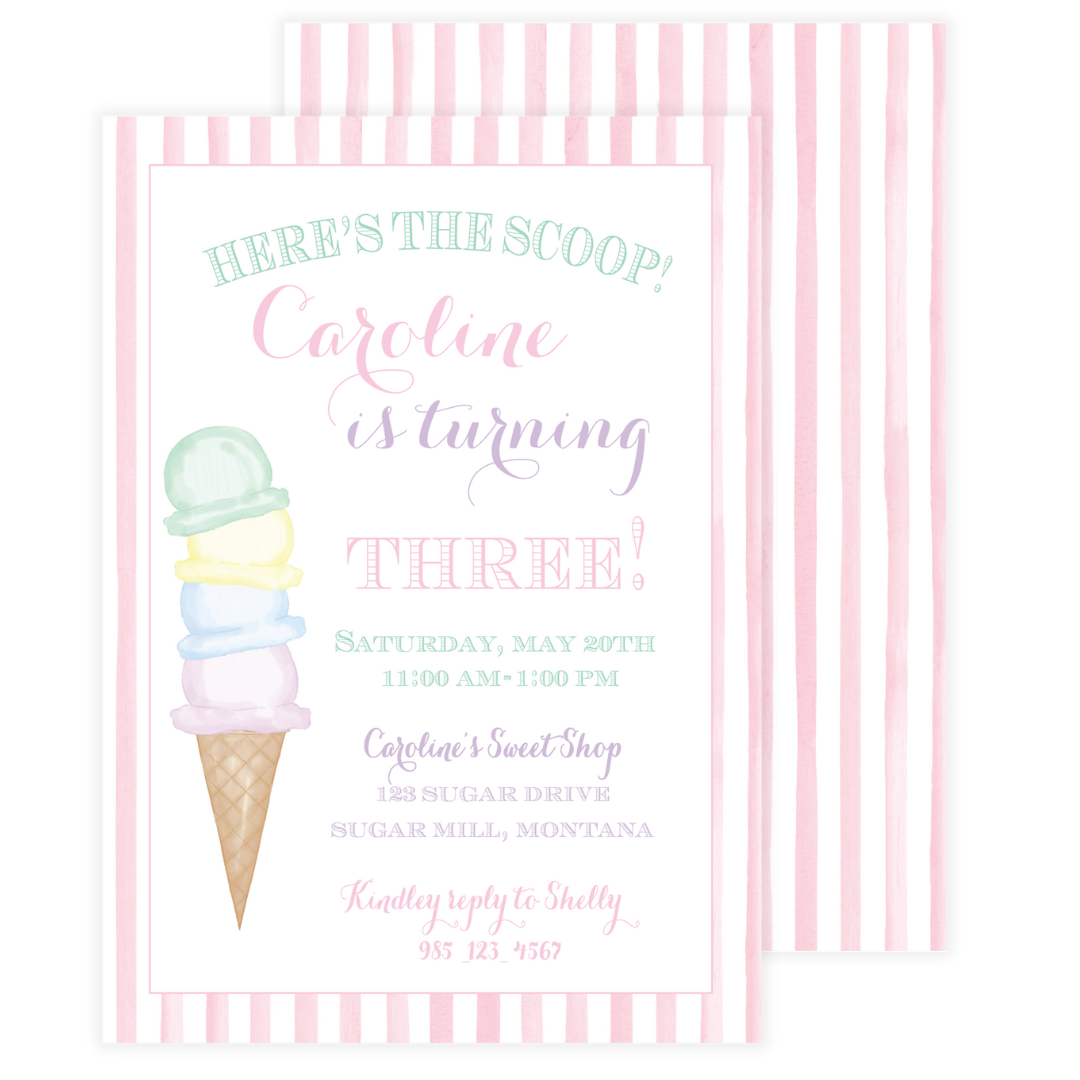 Ice Cream Birthday Invitation