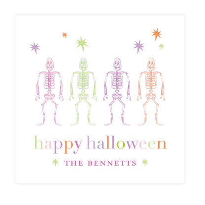 Colorful Skeletons Halloween Enclosure Card