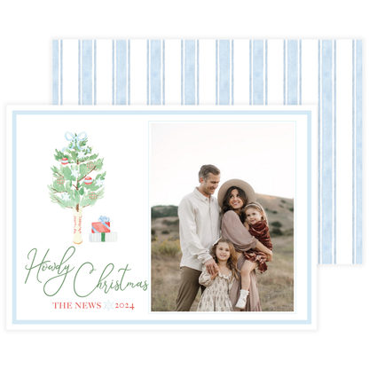 Howdy Christmas Cowboy Boot Tree Holiday Card