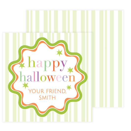 Happy Halloween Stripes & Squiggly Frame Enclosure Card