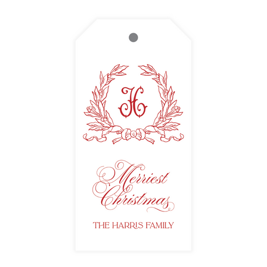 Bow Crest  Gift Tag (Color Customizable)