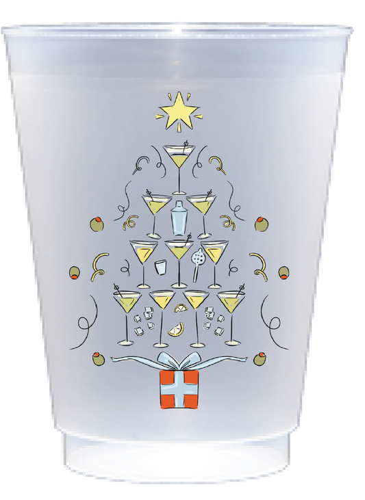 Martini Tree "Making Spirits Bright" 16 oz Shatterproof Flex Cups