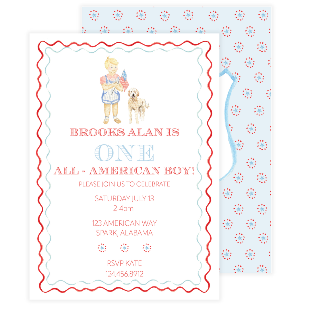 All-American Boy Invitation