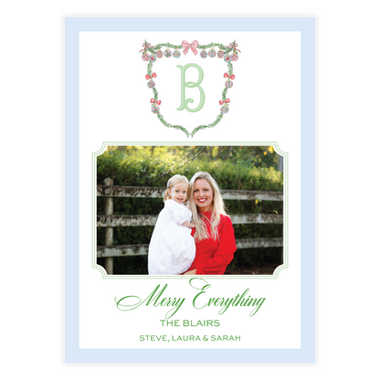 Baubles Garland Crest Holiday Card