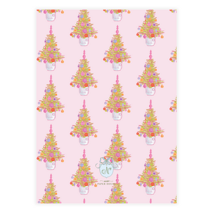 Colorful Pink Tree Holiday Card