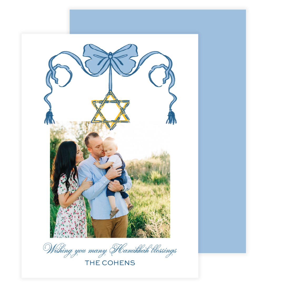 Hanukkah Star of David Garland Holiday Card