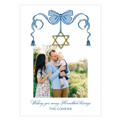 Hanukkah Star of David Garland Holiday Card