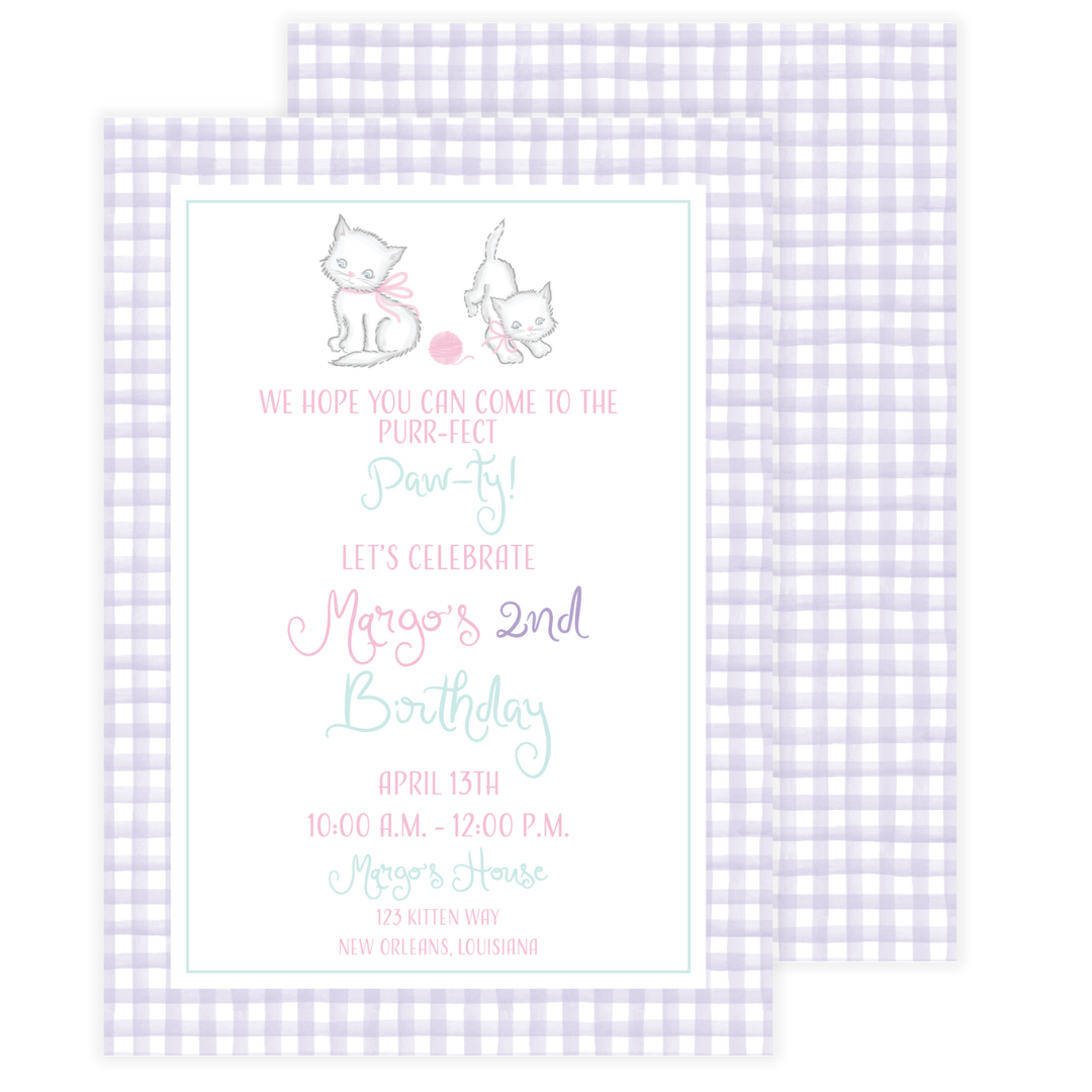 Kitten Birthday Invitation