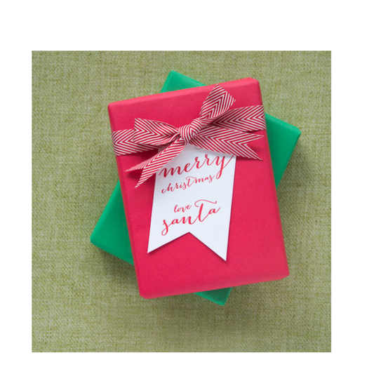 Merry Christmas Pennant One Color Letterpress Holiday Tags