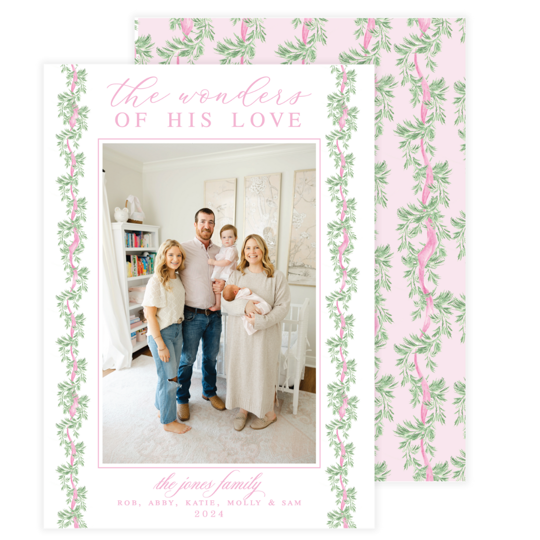 Christmas is for the Girls Pink Garland Frame