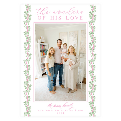 Christmas is for the Girls Pink Garland Frame