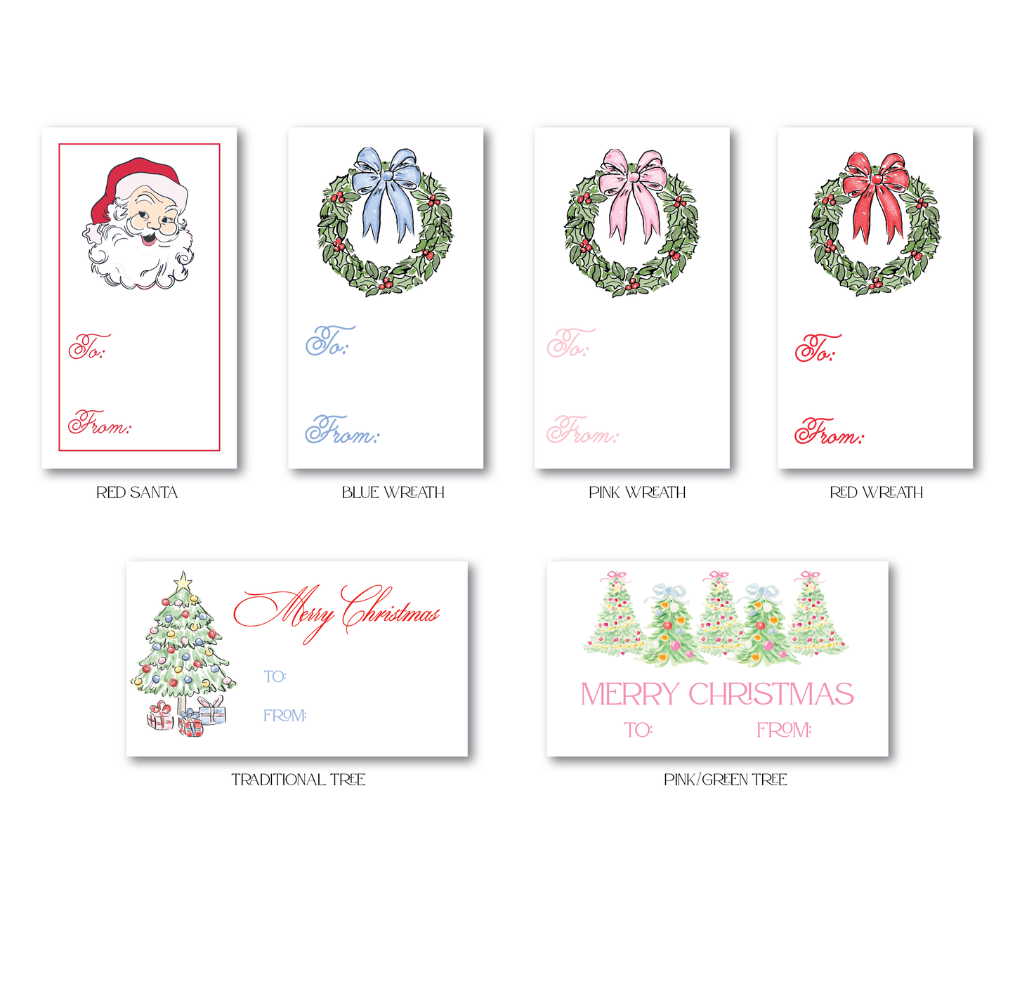 Holiday Stickers 2 x 3.5 (set of 12 - SELECT WHICH DESIGN)