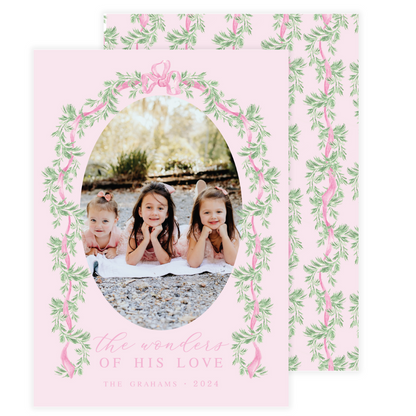 Christmas is for the Girls Pink Oval Garland Frame