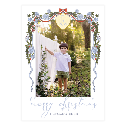 English Floral Garland Holiday Card