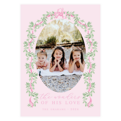 Christmas is for the Girls Pink Oval Garland Frame