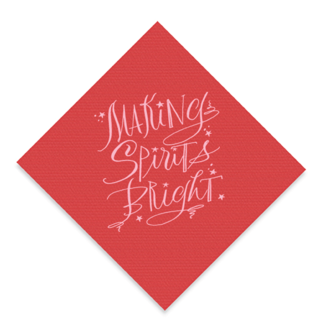 Making Spirits Bright Holiday Elegance Linen Napkins