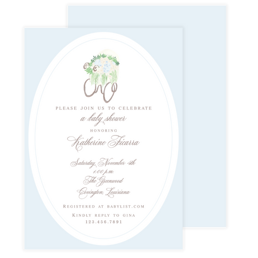 Baby Blue Carriage Invitation