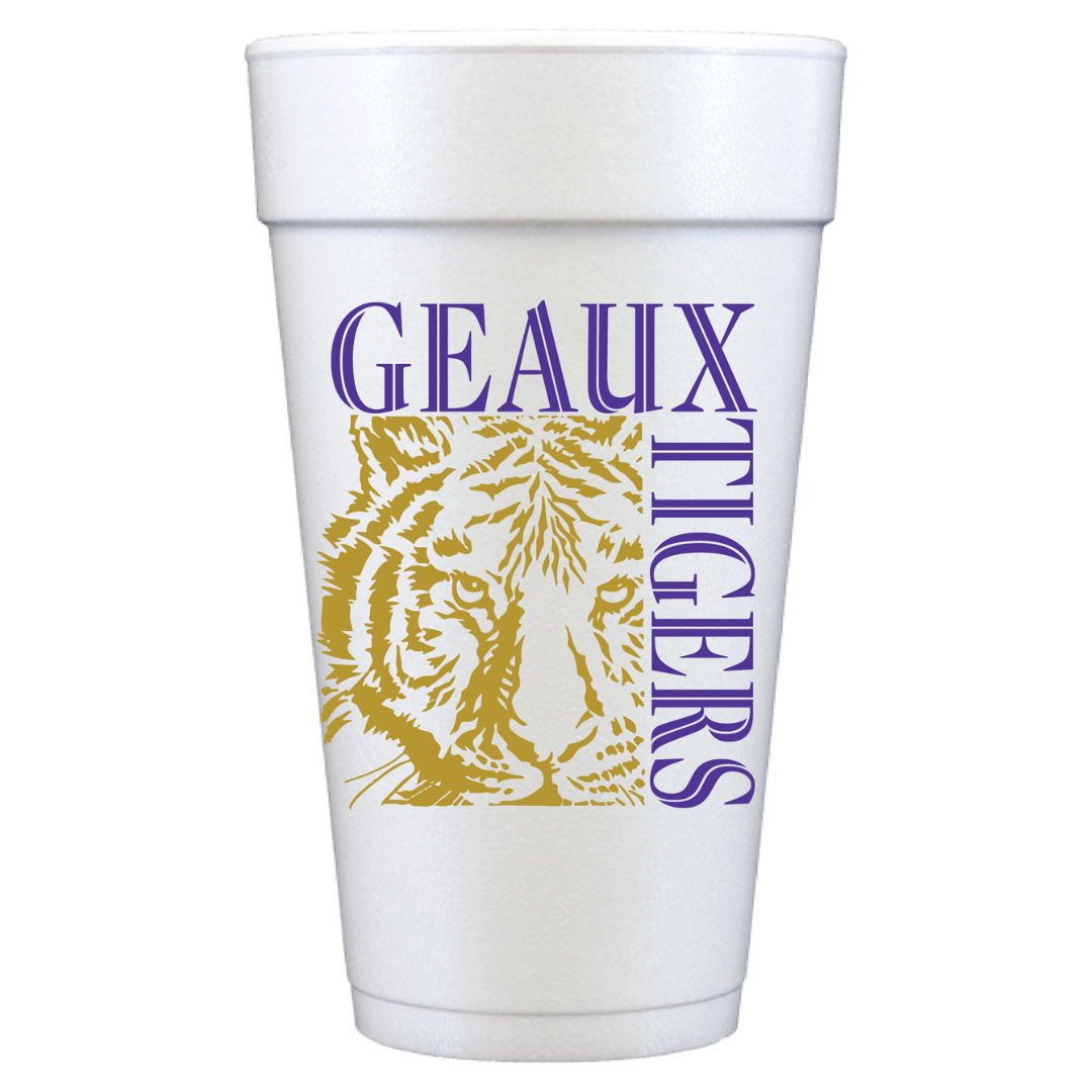 Geaux Tigers Purple & Gold LSU Foam Cups