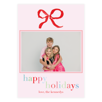 Colorful Bows Holiday Card