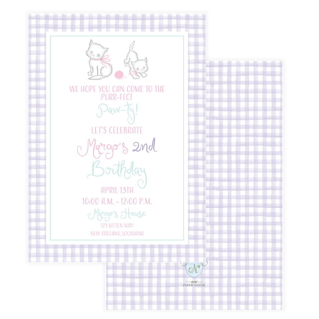 Kitten Birthday Invitation