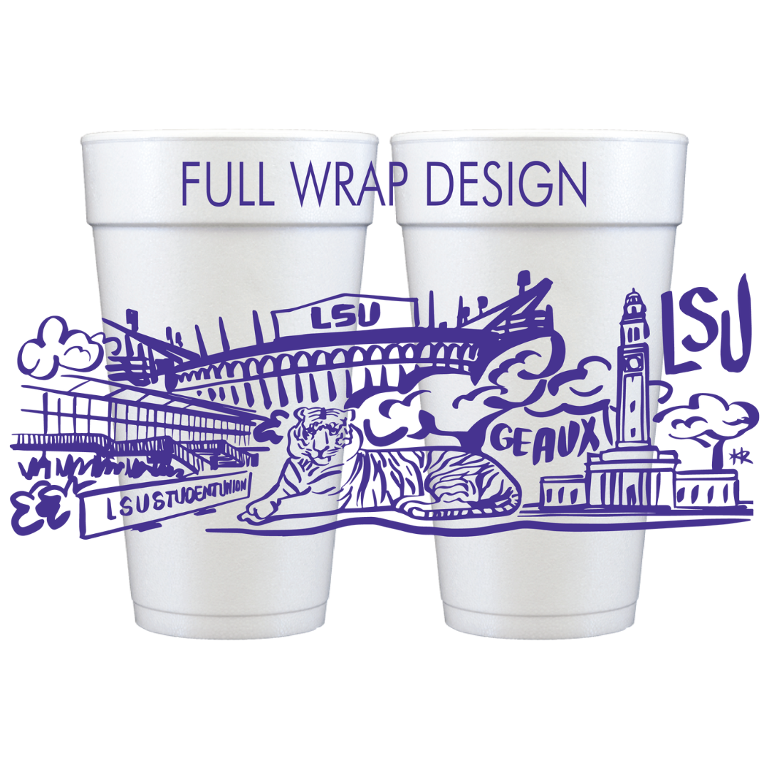 Full Wrap Death Valley Lsu Foam Cups