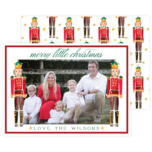 Red Nutcracker 'Merry Little Christmas' Holiday Card