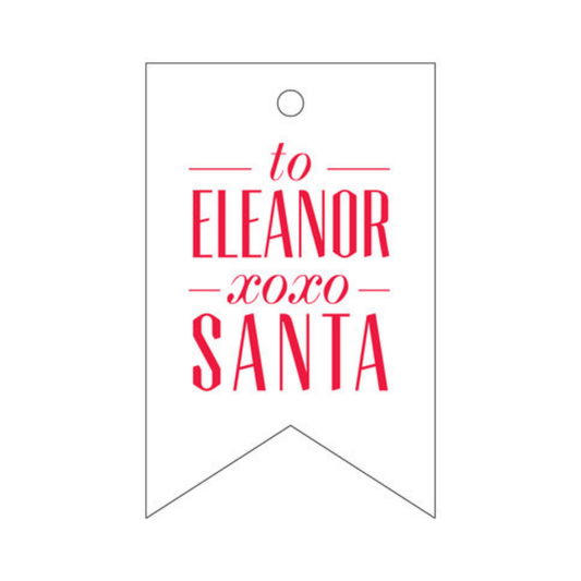 To/From Santa XOXO Letterpress/Foil Holiday Tags