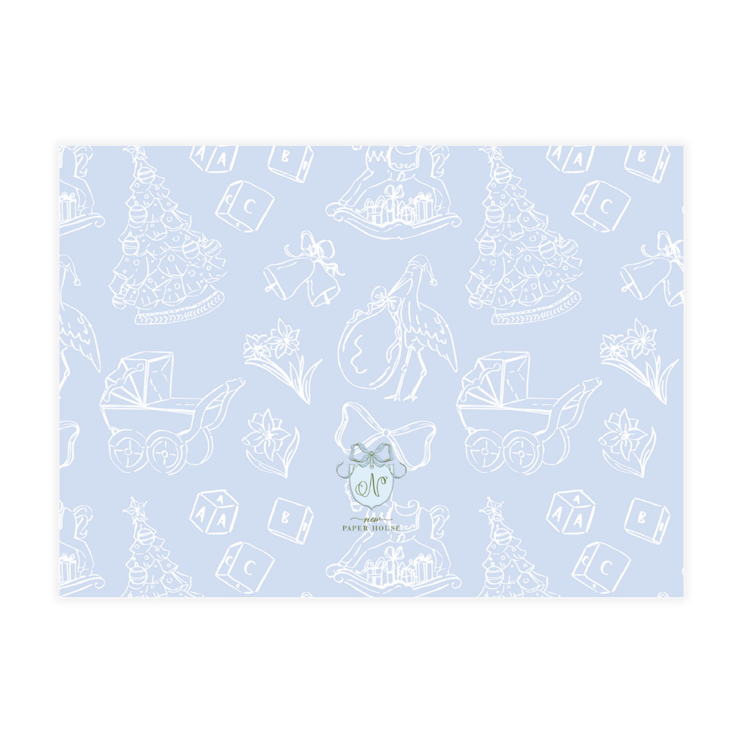 Blue Nursery Crest Landscape Holiday Card