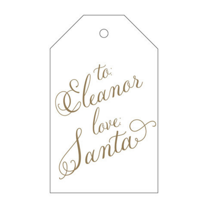 To/From Love Santa Script Letterpress/Foil Holiday Tags