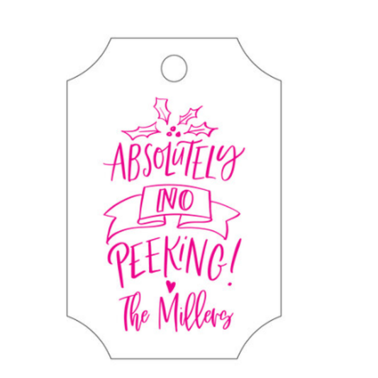 Absolutley No Peeking Letterpress/Foil Holiday Tags