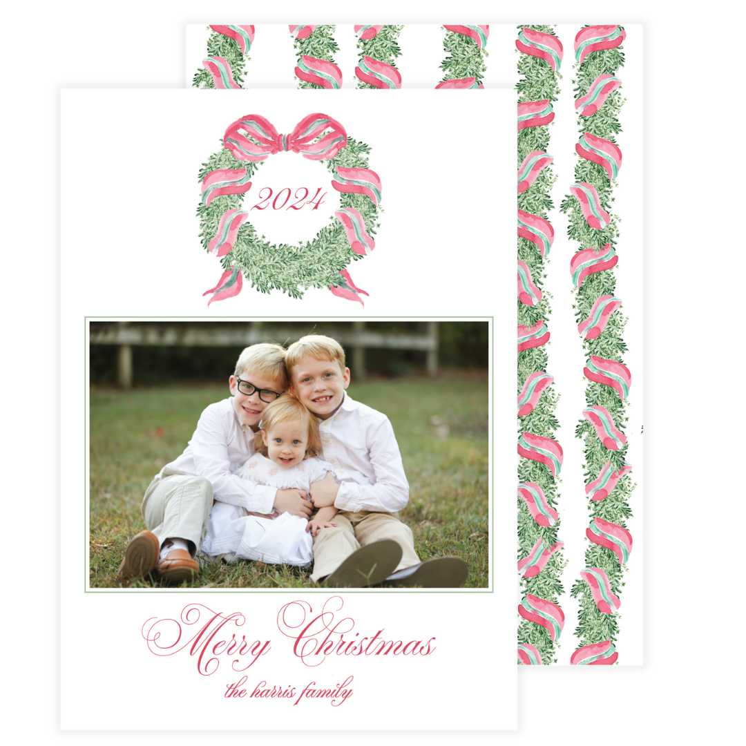 Christmas Intertwined Wreath Holiday Card