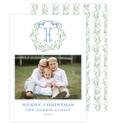 Green Leaf Wreath with monogram