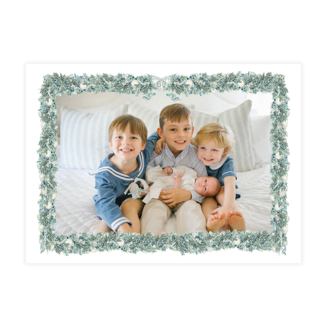 Juniper Garland Frame Landscape Holiday Card