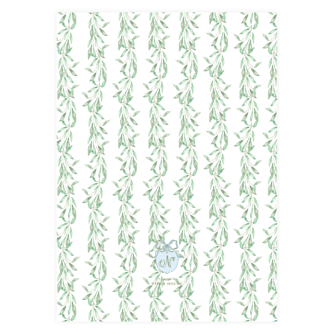 Green Leaf Garland Frame Holiday Card