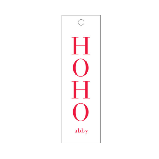 HO HO HO North Pole Long Letterpress/Foil Holiday Tags