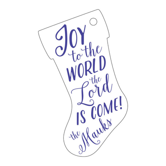 Joy to The World Stocking Letterpress/Foil Holiday Tags