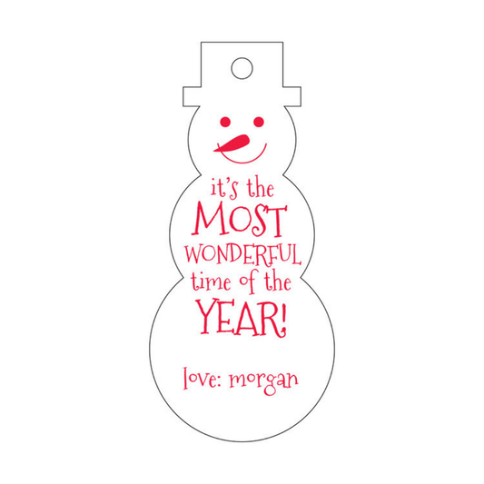 It's the Most Wonderful Time of the Year Snowman Letterpress/Foil Holiday Tags