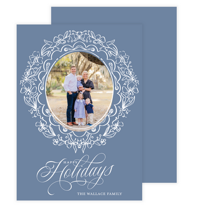 Orchid Frame Holiday Card (Backgound color can be customized)