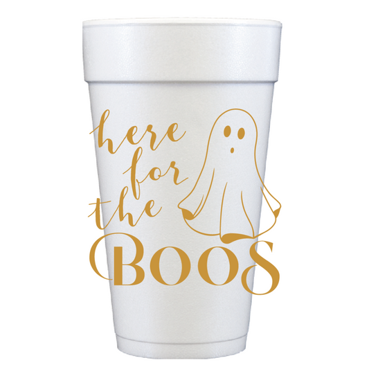 20 Oz Foam Cups - Here for the Boos Halloween Cups