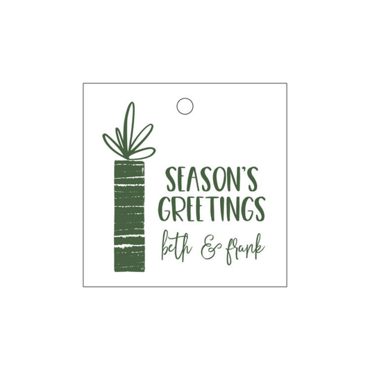 Seasons Greetings Gift Box Letterpress/Foil Holiday Tags