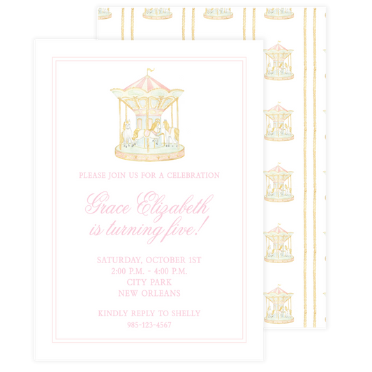 Carousel Birthday Invitation