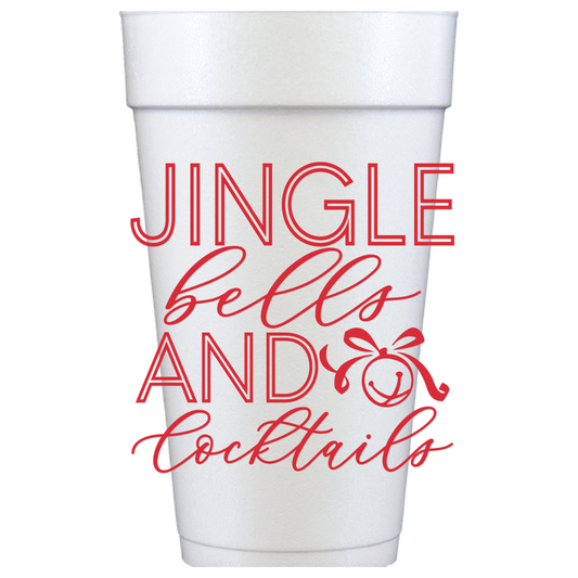 Jingle Bells and Cocktails 20 oz Foam Holiday Cups